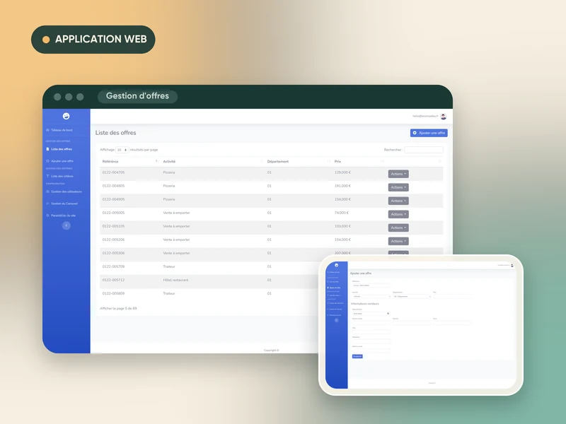 Application web de gestion d'offres commerciales