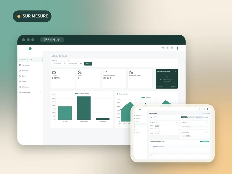 ERP métier développé avec Symfony