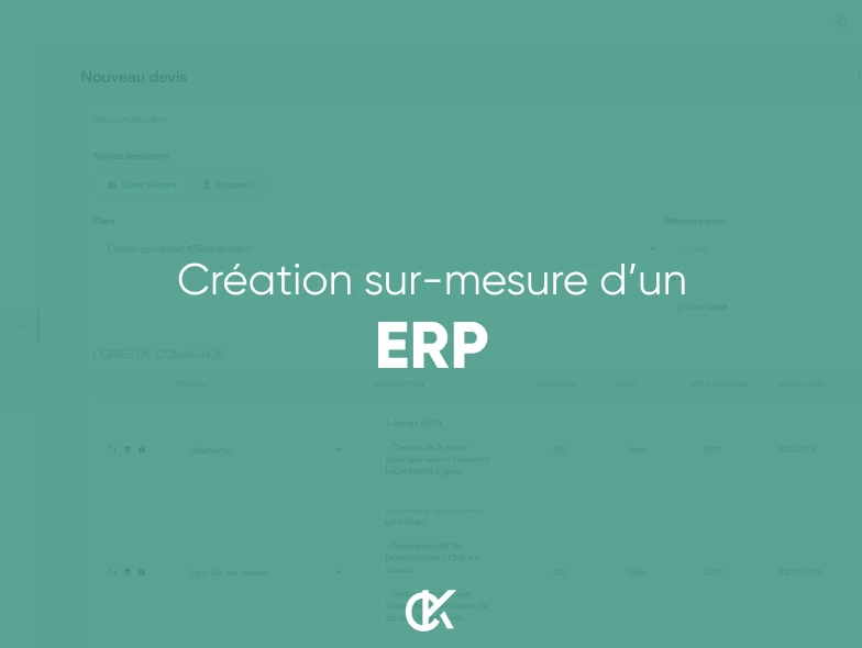 ERP métier développé avec Symfony
